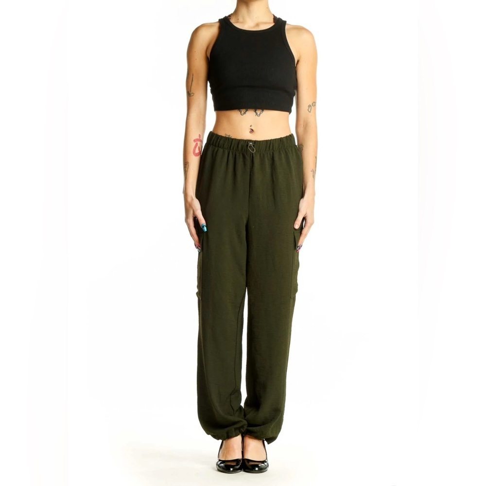Rachel Zoe Dark Green Cargo Jogger Trousers